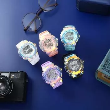 Модные электронные часы, многофункциональные студенческие наручные часы, цифровые спортивные часы для мужчин и женщин, студенческие