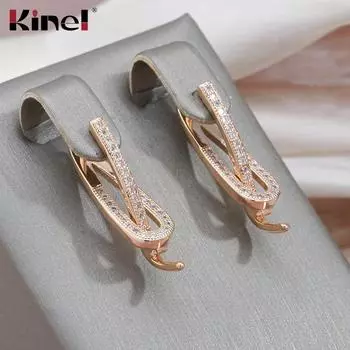 Модные английские серьги Kinel с геометрическим рисунком розового золота розового золота