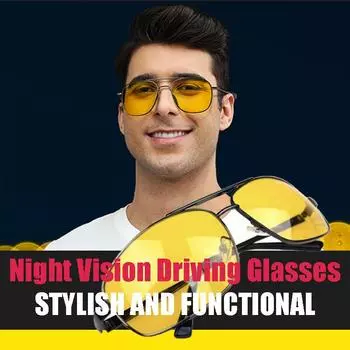 Модные антибликовые мужские и женские желтые солнцезащитные очки из медного сплава для водителей автомобилей с ночным видением, неполяризованные солнцезащитные очки для вождения автомобиля