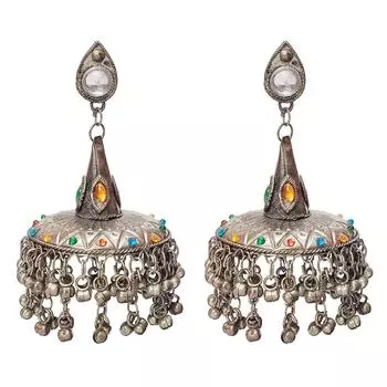 Модные антикварные окисленные джумка в афганском стиле женские ювелирные серьги для девочек