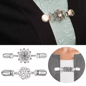 Модные антикварные серебряные зажимы для одежды, застежки для свитера, шали, кардигана, воротника, клипсы, элегантные женские