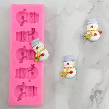 Модные антипригарные кондитерские инструменты, силикагель, детская праздничная форма для торта для выпечки, форма для печенья в виде снеговика розовый