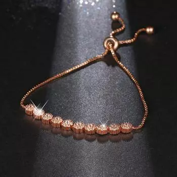 Модные, атмосферные, модные и элегантные женские, маленькие круглые циркониевые, японские и корейские минималистичные цепочки с цирконием в виде когтей Adjustable size золотой