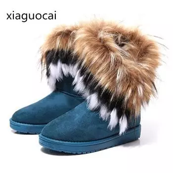 Модные австралийские модные зимние женские сапоги на меху, водонепроницаемые, теплые, женские зимние сапоги, без застежек, плоские, однотонные, ботильоны Z486 35 5.5 синий