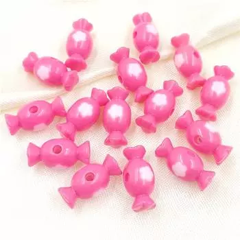 Модные аксессуары 10 шт. Цветочные конфетные бусины для браслета, ожерелья, самодельные ювелирные материалы, акрил, вертикальное отверстие розовый