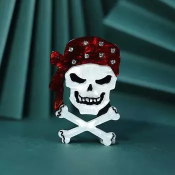 Модные аксессуары акриловая брошь с персонажем пират мультфильм сундук цветок аксессуары белый