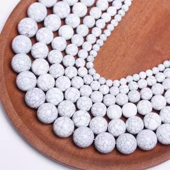 Модные аксессуары для бисероплетения своими руками 6-16 мм, аксессуары для браслетов, 50-5 шт., свободные разделительные бусины, имитация бирюзы, мода для изготовления ювелирных изделий 6mm 50Pcs белый