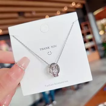 Модные аксессуары для поездок на работу и обратно, темпераментная римская цепочка с двумя кольцами на ключицу, элегантное женское ожерелье из титановой стали, женское ожерелье-джокер