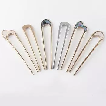 Модные аксессуары для волос, металлическая U-образная палочка для волос для женщин, серебряный золотой цвет, элегантная ракушка, эмалированная шпилька для волос, женский головной убор, подарки