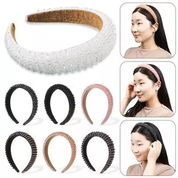 Модные аксессуары для волос, женский обруч для волос со стразами, повязка на голову, головной убор ручной работы