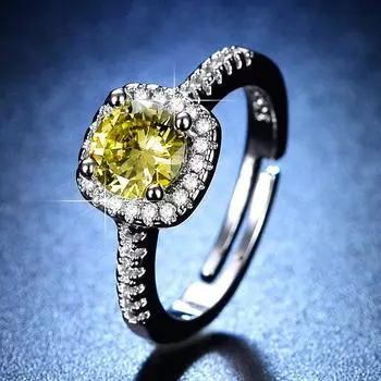 Модные аксессуары Имитация бриллианта квадратное кольцо-сумка женское золотое однокаратное подушечка квадратное бриллиантовое обручальное кольцо opening adjustable