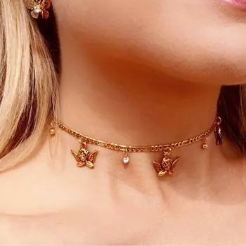 Модные аксессуары, ожерелье с милым ангелом, детское ожерелье, многослойная подвеска в стиле ретро, цепочка на ключицу, Купидон, ювелирные изделия для девочек