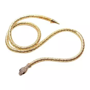 Модные аксессуары Преувеличенное ожерелье из сплава Цветное ожерелье в виде змеи в стиле панк One Size золотой