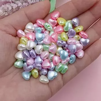 Модные аксессуары ручной работы, цвет макарон, бусины-бабочки, цветы, материалы для самостоятельного изготовления, ожерелье, 80/100 шт., браслет, смешанные цвета, бусины «Любовь» Love heart beads 100pcs