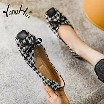 Модные аксессуары с бабочкой и узлом, женская обувь на плоской подошве из искусственной кожи, удобная, 2024, новая мода, легкая пряжка, лаконичный корейский стиль 35 хаки