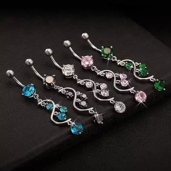 Модные аксессуары S-образное кольцо с цветком для пупка Специальный пупок