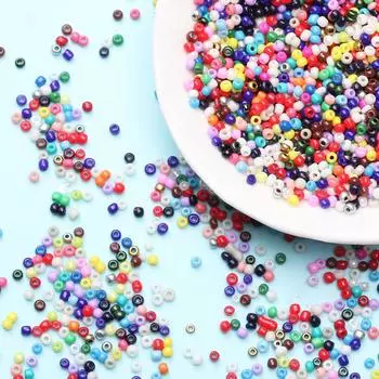 Модные аксессуары унисекс, бисер 2 мм для изготовления ожерелья, браслета, чешское стекло, мини-для изготовления ювелирных изделий, около 4000 шт., фурнитура, шарм «сделай сам» 4000PCS разноцветный