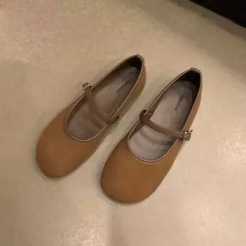 Модные балетки женские 2024 года с круглым носком и неглубоким вырезом, разноцветные женские туфли, балетное платье, удобные ретро туфли Мэри Джейн на плоской подошве 35 коричневый