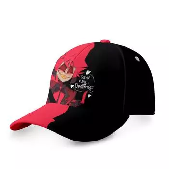Модные бейсболки с принтом отеля Hazbin для женщин и мужчин Snapback Cap Женские мужские козырьки Шляпа от солнца Унисекс Регулируемые шляпы дальнобойщика Повседневная фуражка Adjustable: 55-60cm красный/чёрный