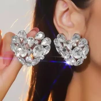 Модные белые кристальные серьги Love, роскошные сверкающие серьги, женские серьги, подарок на День святого Валентина для жены