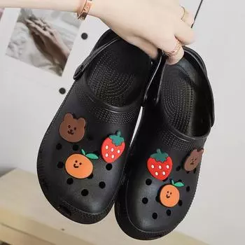 Модные белые легкие женские тапочки красивые неглубокие женские пляжные тапочки для отдыха на открытом воздухе разноцветные женские плоские тапочки 5 чёрный
