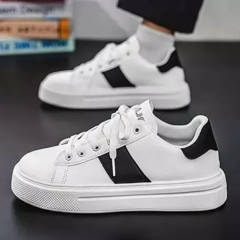 Модные белые мужские спортивные туфли, дышащие легкие кроссовки для бега, теннисные туфли, универсальные повседневные кроссовки на толстой платформе 39 белый