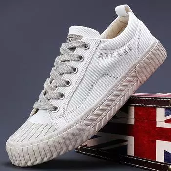 Модные белые парусиновые туфли для мужчин, повседневные осенние вулканизированные туфли, шнурованные студенческие тканевые туфли, мужские туфли на плоской подошве, кроссовки для мужчин, обувь для сноубординга 38 хаки