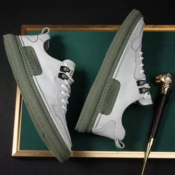 Модные белые повседневные кожаные туфли мужские вулканизированные туфли мужские туфли 2024 новый тренд скейтборд удобная обувь для отдыха мужские кроссовки теннис 39 синий