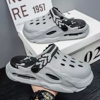 Модные белые сандалии на платформе для мужчин, удобные уличные дизайнерские женские тапочки, трендовые уличные мягкие нескользящие мужские пляжные сандалии 38-39 чёрный