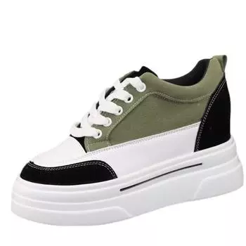 модные белые туфли на толстой подошве женские весенние Ins Tide 2024 новые нишевые универсальные повседневные спортивные туфли для похудения Plataforma Mujer 34