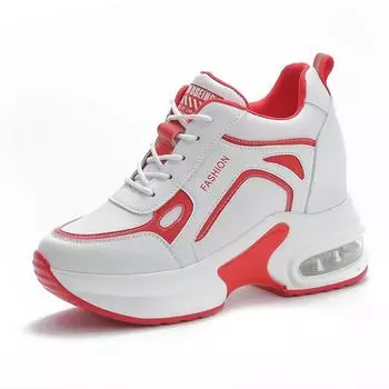 Модные белые высококачественные женские туфли на плоской платформе, резиновые, разноцветные, женские повседневные туфли, женские кроссовки на шнуровке 5 красный