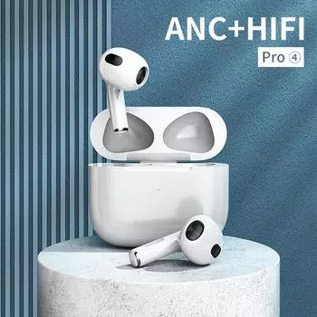 Модные беспроводные Bluetooth-наушники ANC Pro4, пространственные аудио наушники, спортивные наушники для Apple Iphone 15pro IPad Xiaomi Huawei белый