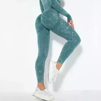 Модные бесшовные трикотажные пот-выпускающие брюки для йоги женские сексуальные узкие высокоэластичные женские брюки повседневные спортивные брюки 30156 S фиолетовый