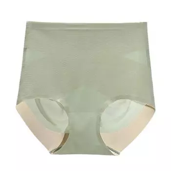 Модные бесшовные трусики из ледяного шелка для женщин с высокой талией, корректирующее нижнее белье для девочек, утягивающие трусы L серый