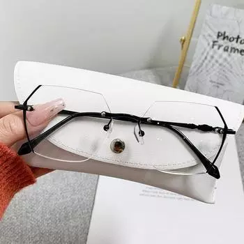 Модные безрамные очки в оправе для пар, готовые очки для близорукости, сверхлегкий и элегантный артефакт, очки с защитой от синего света, отпускаемые без рецепта Anti blue light