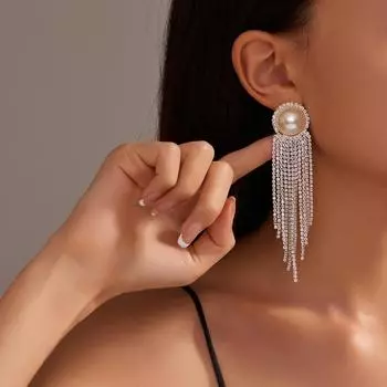 Модные блестящие хрустальные длинные серьги-кисточки Senior Sense Of Luxury Temperament Серьги Женские серьги