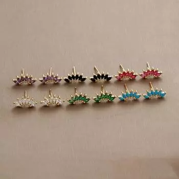 Модные блестящие красочные кристаллы, маленькие серьги-гвоздики для женщин, роскошные мини-серьги-гвоздики из нержавеющей стали, свадебные украшения, подарок