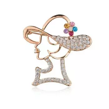 Модные блестящие подарки, брошь со стразами, ювелирная булавка с кристаллами золотой