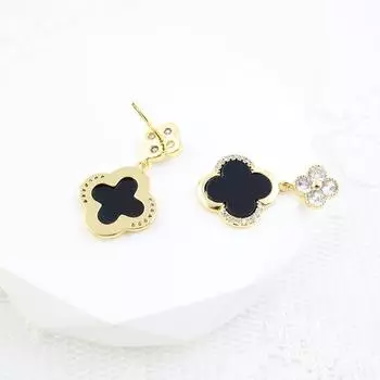 Модные блестящие серьги с инкрустацией из страз в виде четырехлистного клевера, новые женские серьги, серьги в стиле «Темперамент», ювелирные изделия