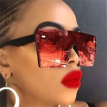 Модные большие квадратные солнцезащитные очки женские ретро-очки с плоским верхом и градиентом мужские солнцезащитные очки женские чёрный/серый