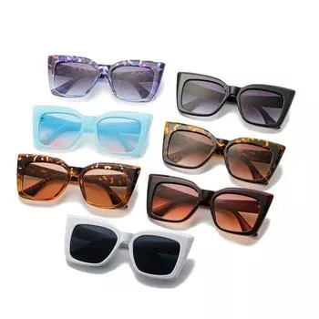 Модные большие солнцезащитные очки «кошачий глаз» для женщин, модные цветные очки с леопардовым принтом, оттенки UV400 для мужчин, квадратные градиентные солнцезащитные очки