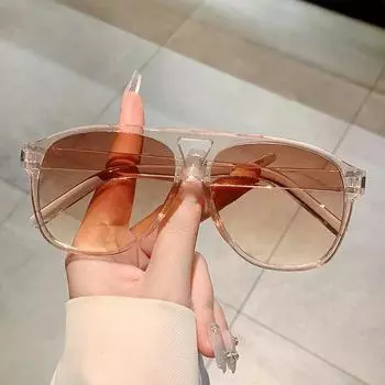 Модные большие солнцезащитные очки-пилоты для женщин, индивидуальные солнцезащитные очки с двойными перемычками, женские зеркальные очки в ретро-стиле UV400