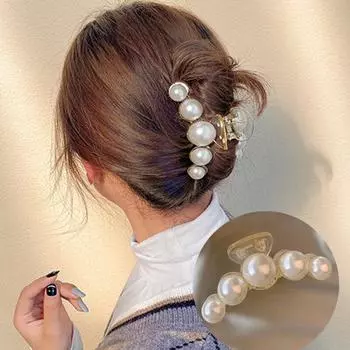 Модные большие жемчужные коготки для женщин, аксессуары для волос 2022, модные заколки для макияжа, заколки-крабы, корейские заколки для волос, головные уборы для девочек