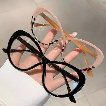 Модные большие женские оптические очки для очков, ретро, блокирующие синий свет, компьютерные очки, роскошные простые очки «кошачий глаз» as picture