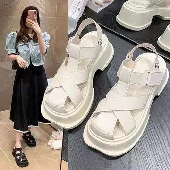 Модные босоножки на высоком каблуке для пляжных вечеринок 38 бежевый