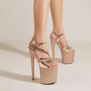 Модные босоножки на высоком каблуке: Летние рабочие туфли на платформе с открытым носком 38 серебряный