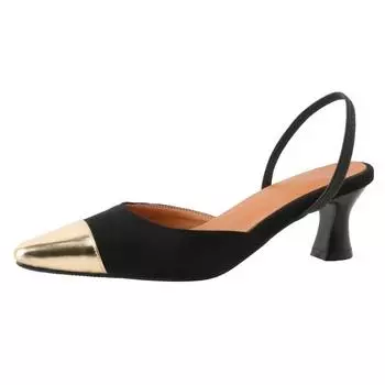 Модные босоножки с открытой пяткой, женские сексуальные летние туфли с острым носком для женщин, модные туфли для вечеринок, женские мюли большого размера 48 на коротком каблуке 34 бежевый