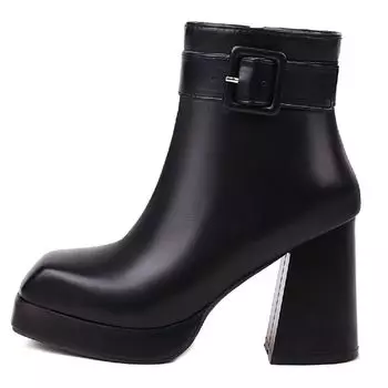 Модные ботильоны для женщин, сексуальные короткие сапоги на платформе, женские туфли на блочном каблуке, осенне-зимняя обувь, белые, красные, туфли для вечеринок, большой размер 34 бежевый