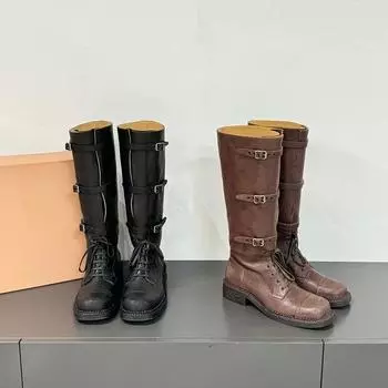 Модные ботинки Ботинки Martin Ботинки в стиле ретро с пряжкой Толстая подошва 35