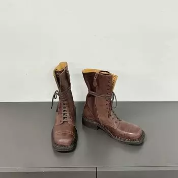 Модные ботинки Ботинки Мартин Винтажные рыцарские ботинки Короткие ботинки Мотоциклетные ботинки 35